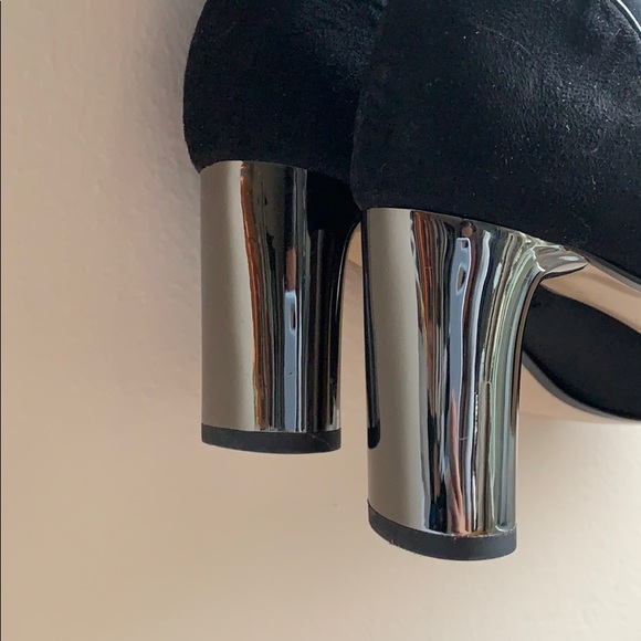 ZARA - OTK Fabric Black Boots with Metallic Heel - Picture 8 of 8